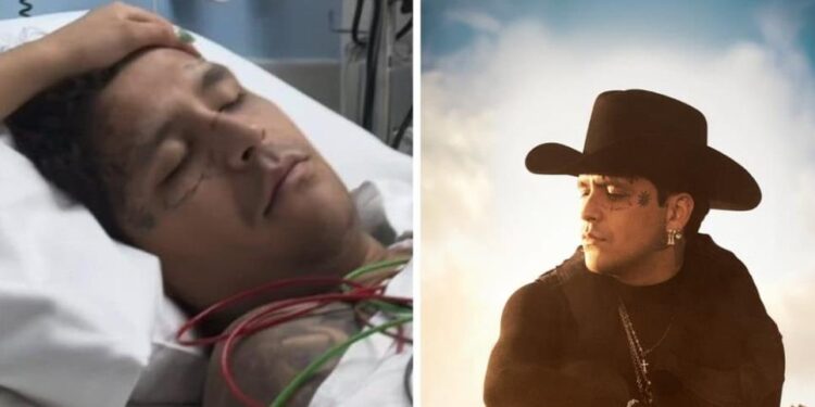 Christian Nodal fue hospitalizado de urgencia